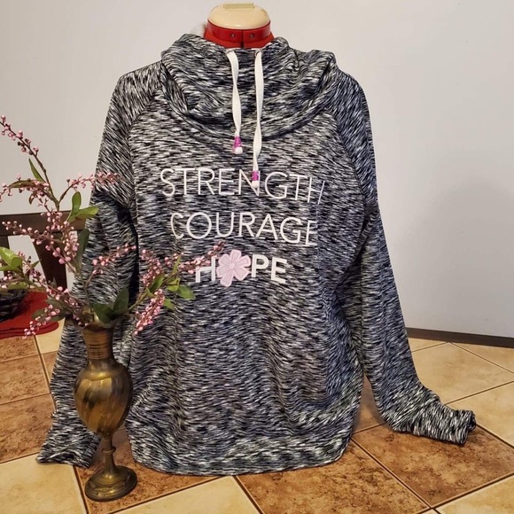 FOUNDATION CURE 🎀 black gray and white hoodie - Picture 1 of 5